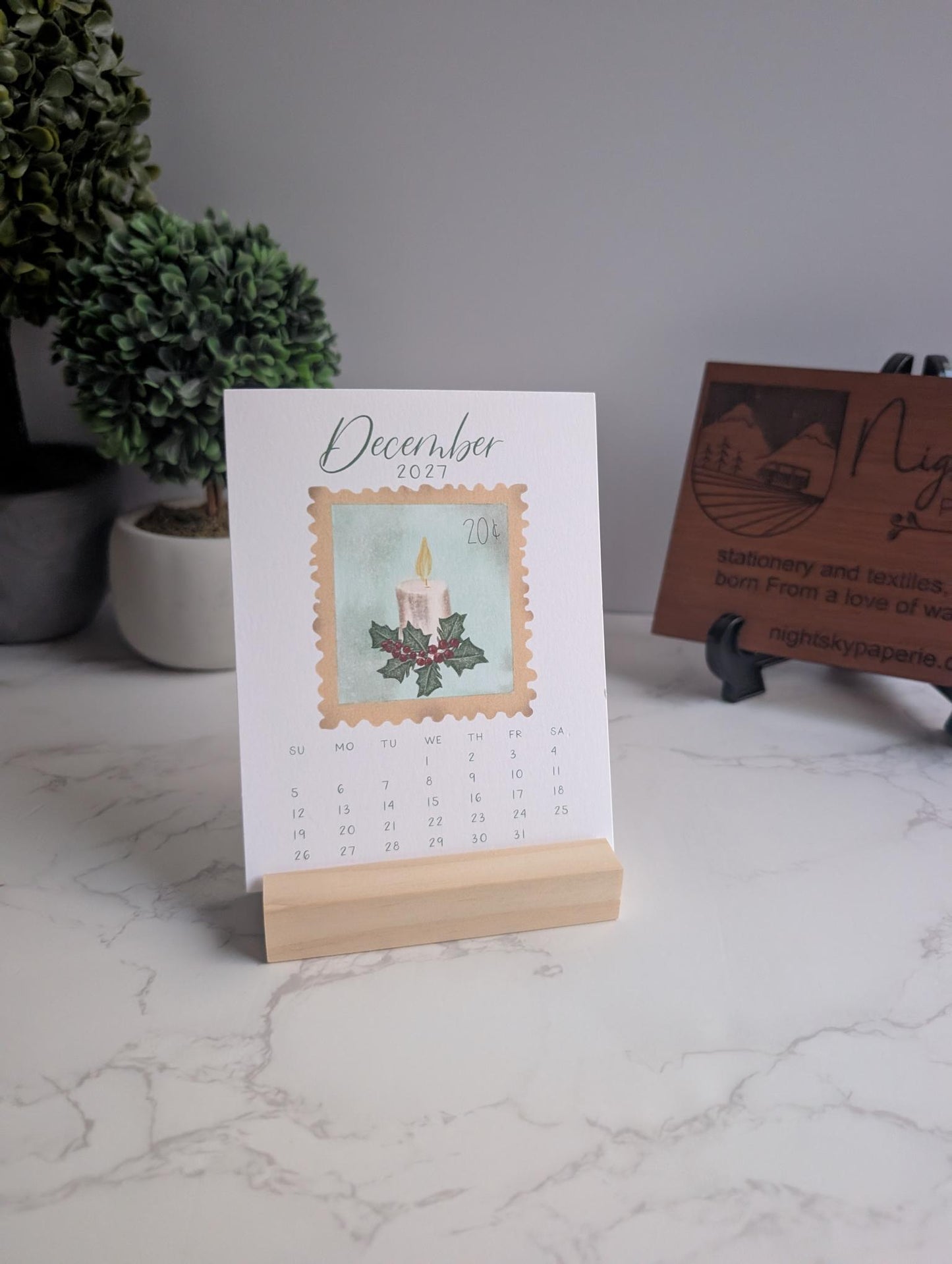 2027 Calendar | Desktop | Watercolor Design