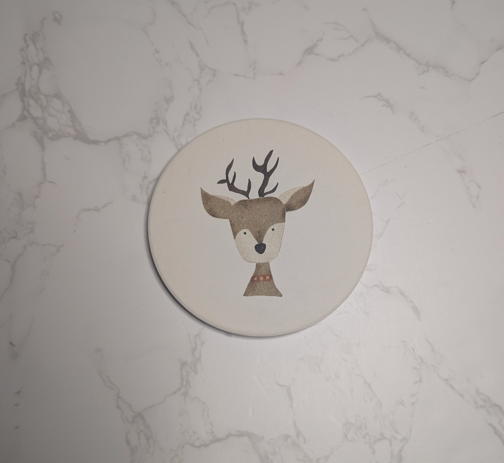 Holiday Ceramic Coaster, Original Watercolor, Mix & Match