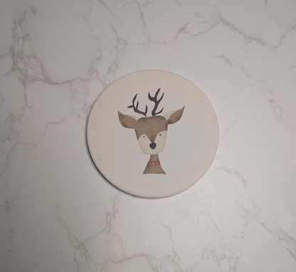 Holiday Ceramic Coaster, Original Watercolor, Mix & Match