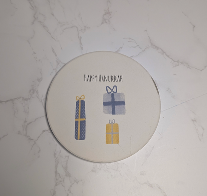Holiday Ceramic Coaster, Original Watercolor, Mix & Match