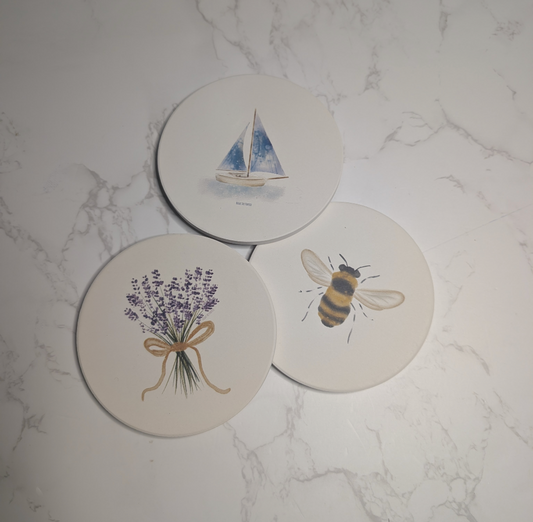 Ceramic Coaster, Original Watercolor, Mix & Match