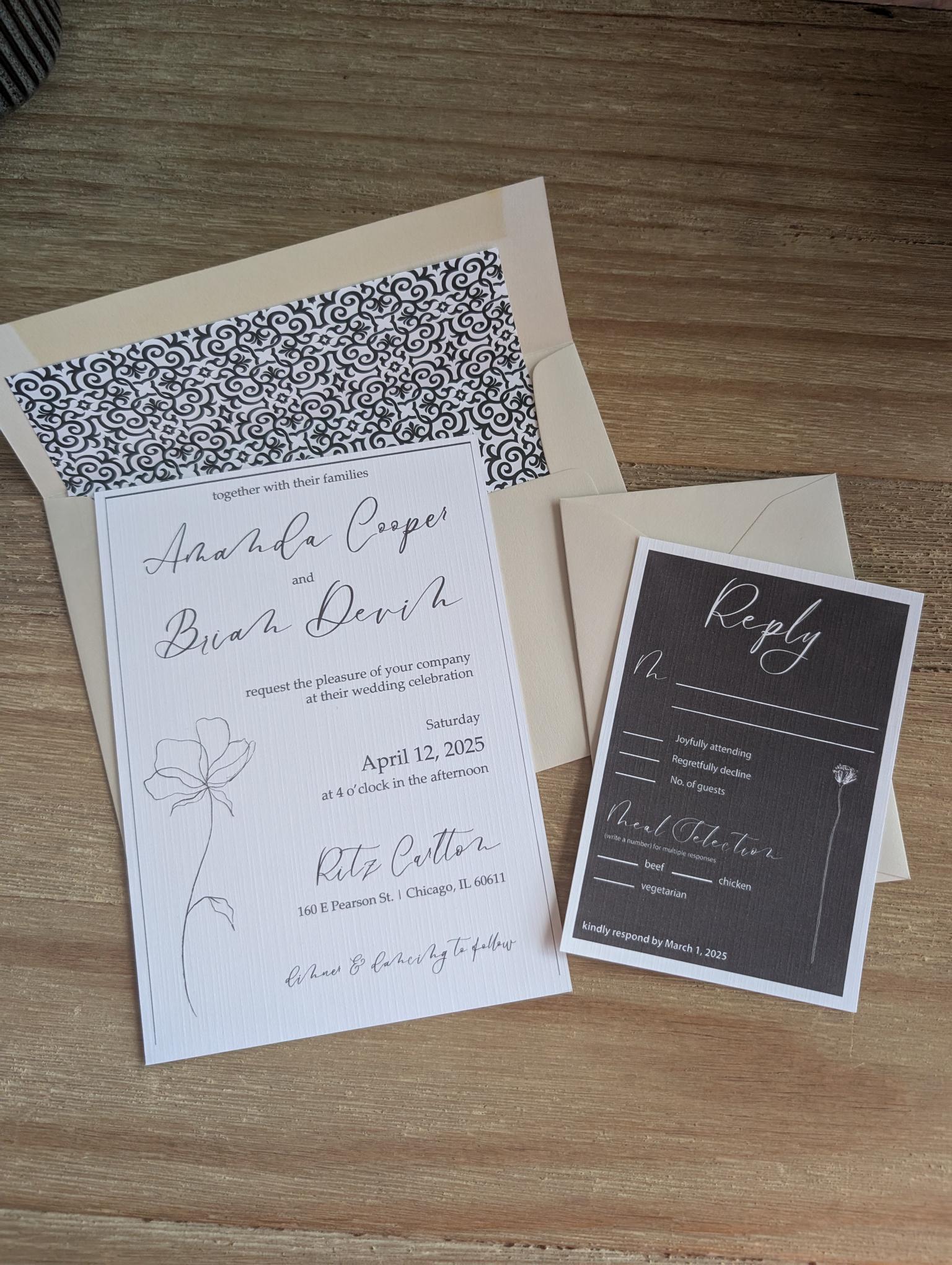 Modern Whimsy Wedding Invitation Suite