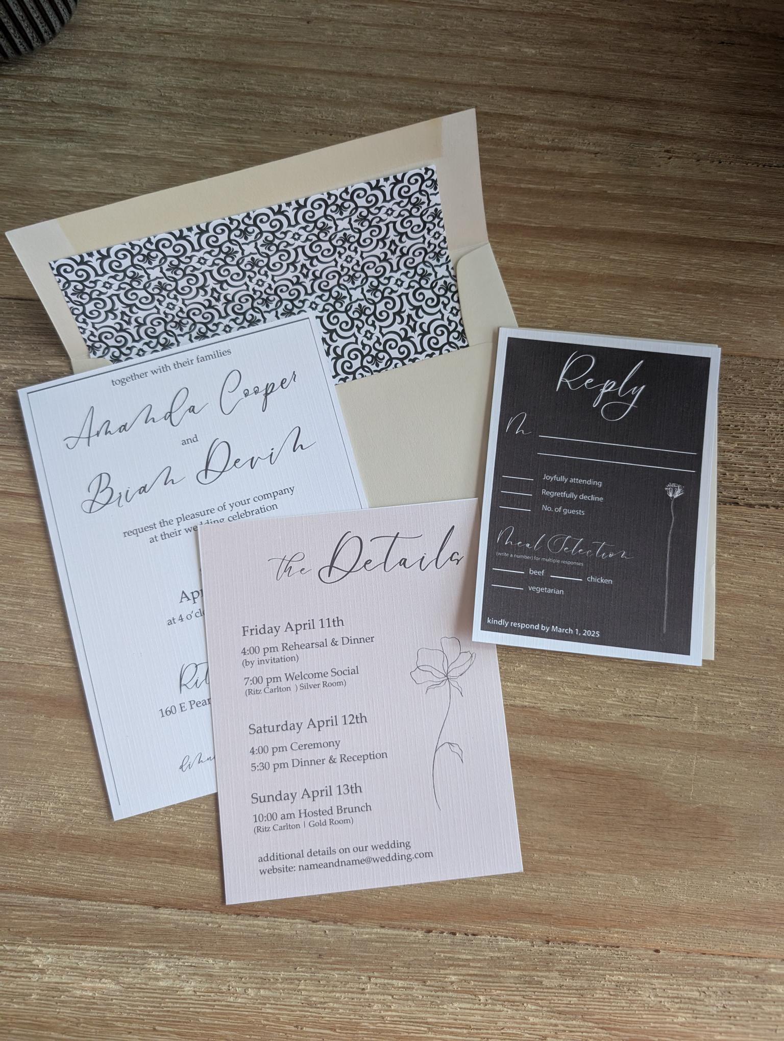 Modern Whimsy Wedding Invitation Suite