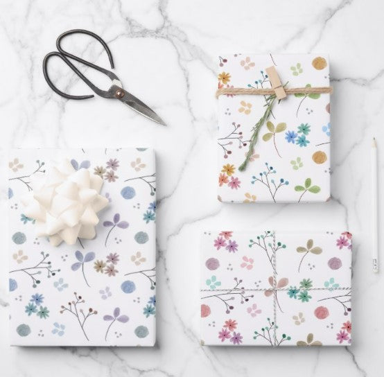 Gift Wrapping Paper, Presents, Set of 3 sheets