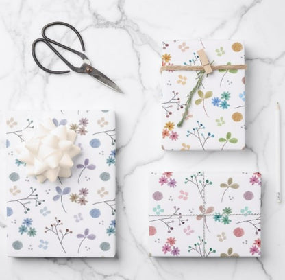 Gift Wrapping Paper, Presents, Set of 3 sheets