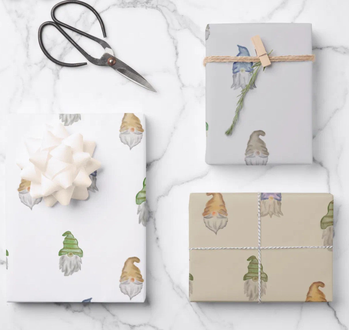 Gnomes Brown Gift Wrap