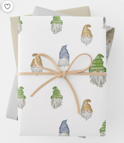 Gnomes Brown Gift Wrap