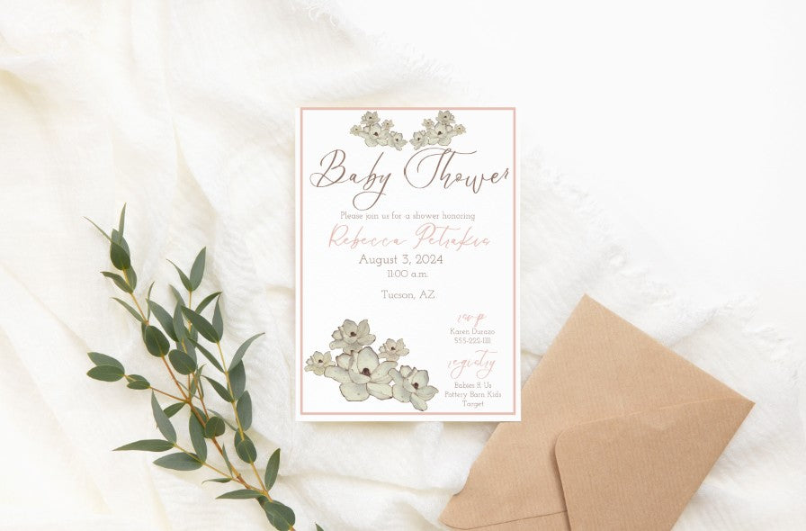 Magnolia Baby Shower Invitation Suite