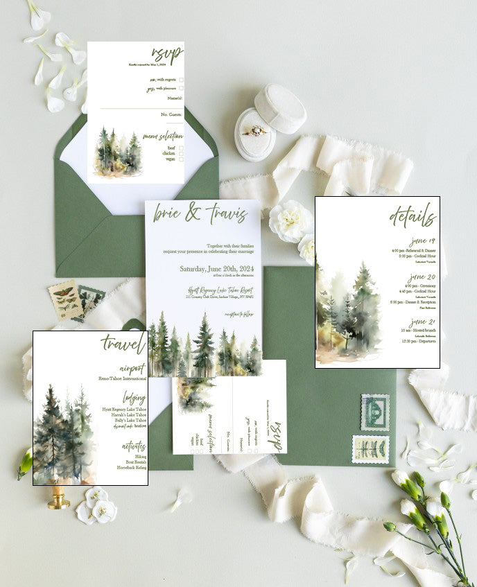 Enchanted Forest Wedding Invitation Suite