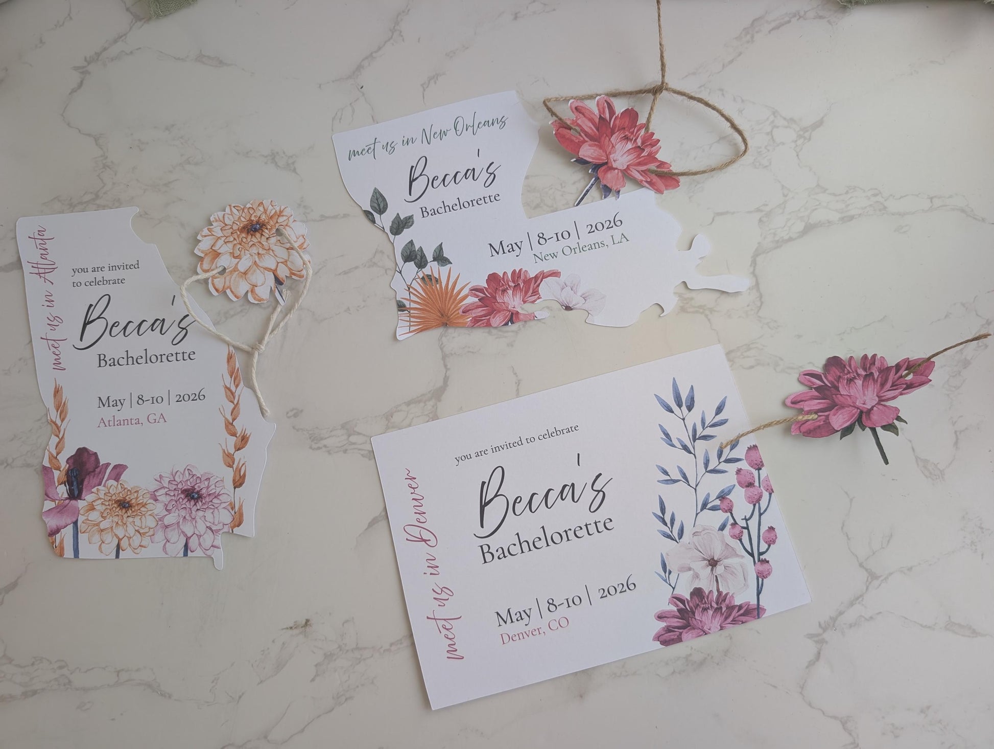 Louisiana Die Cut Invitation Suite | 5 pc