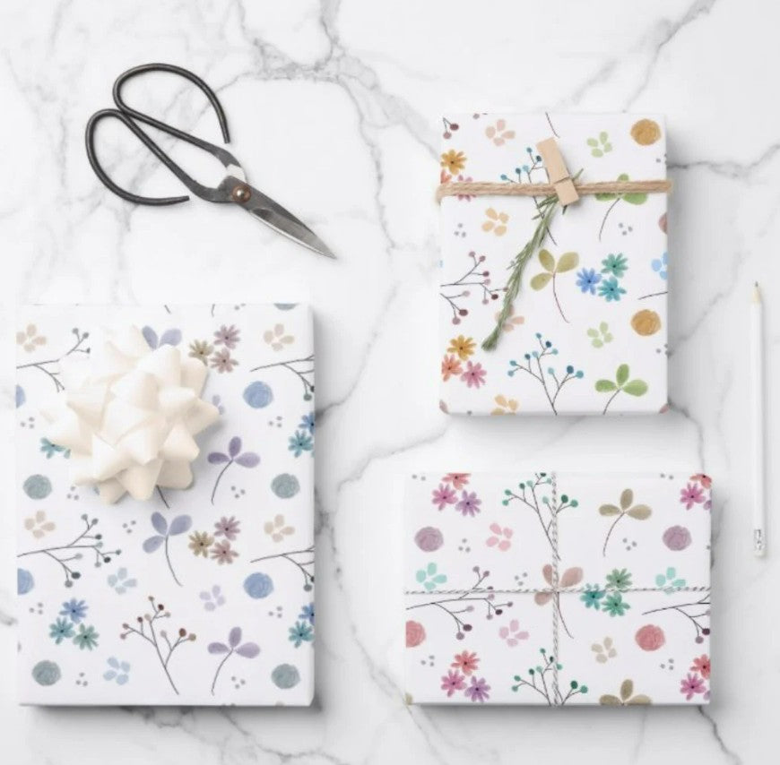 Floral Pattern Gift Wrap