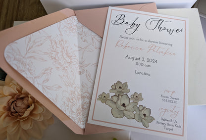 Magnolia Baby Shower Invitation Suite
