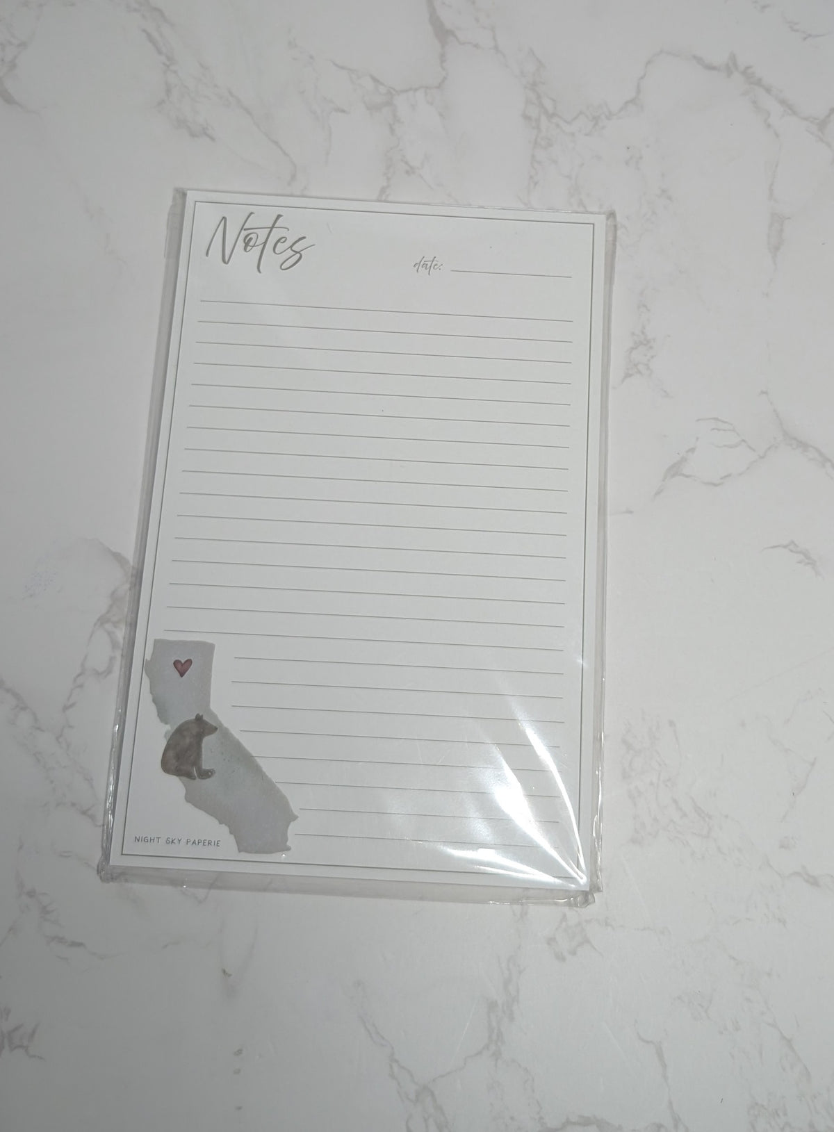 notepad featuring California with a bear