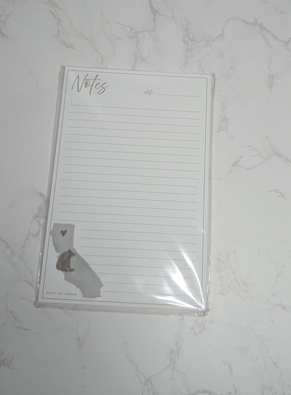 notepad featuring California with a bear