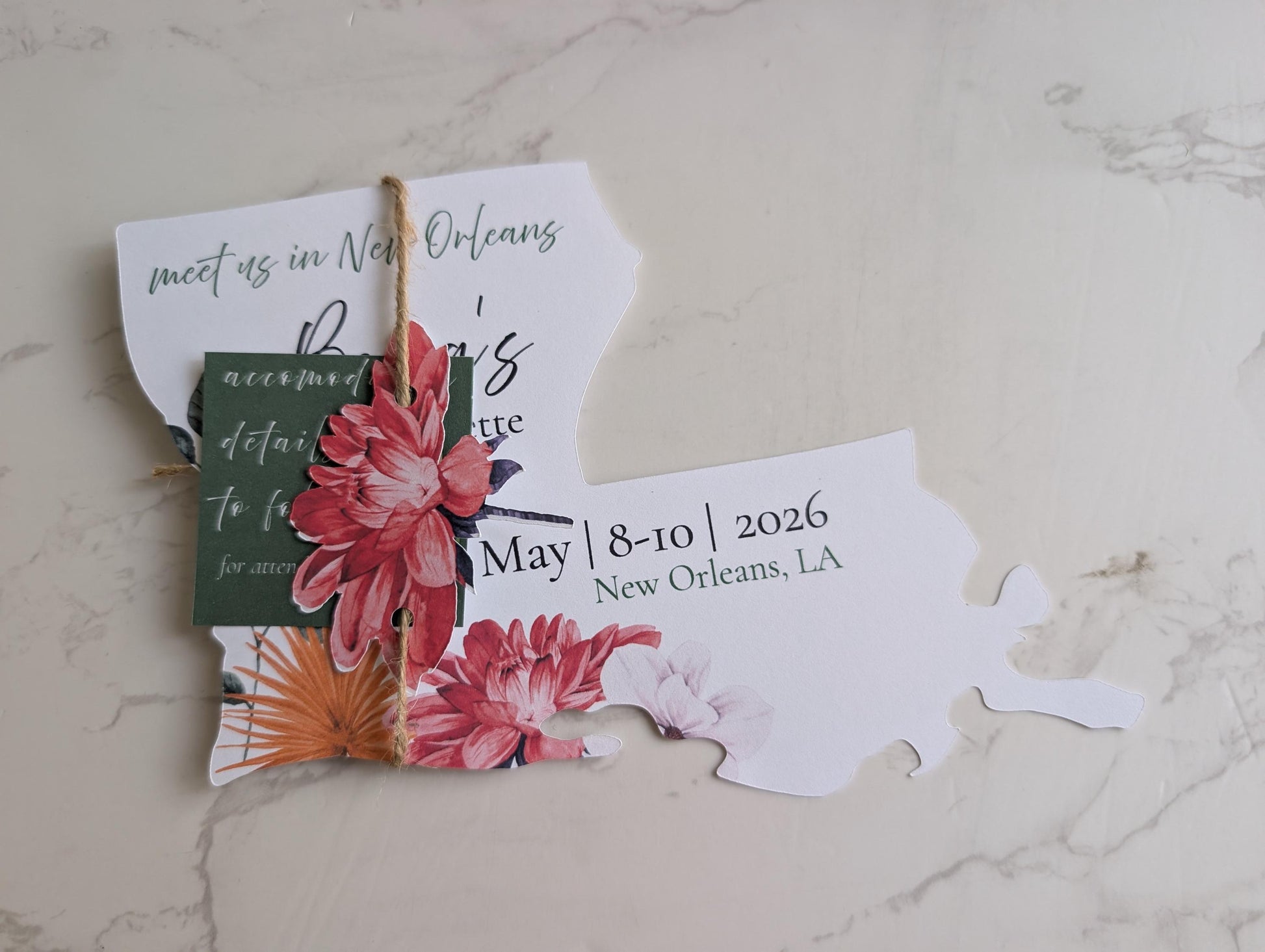 Louisiana Die Cut Invitation Suite | 5 pc
