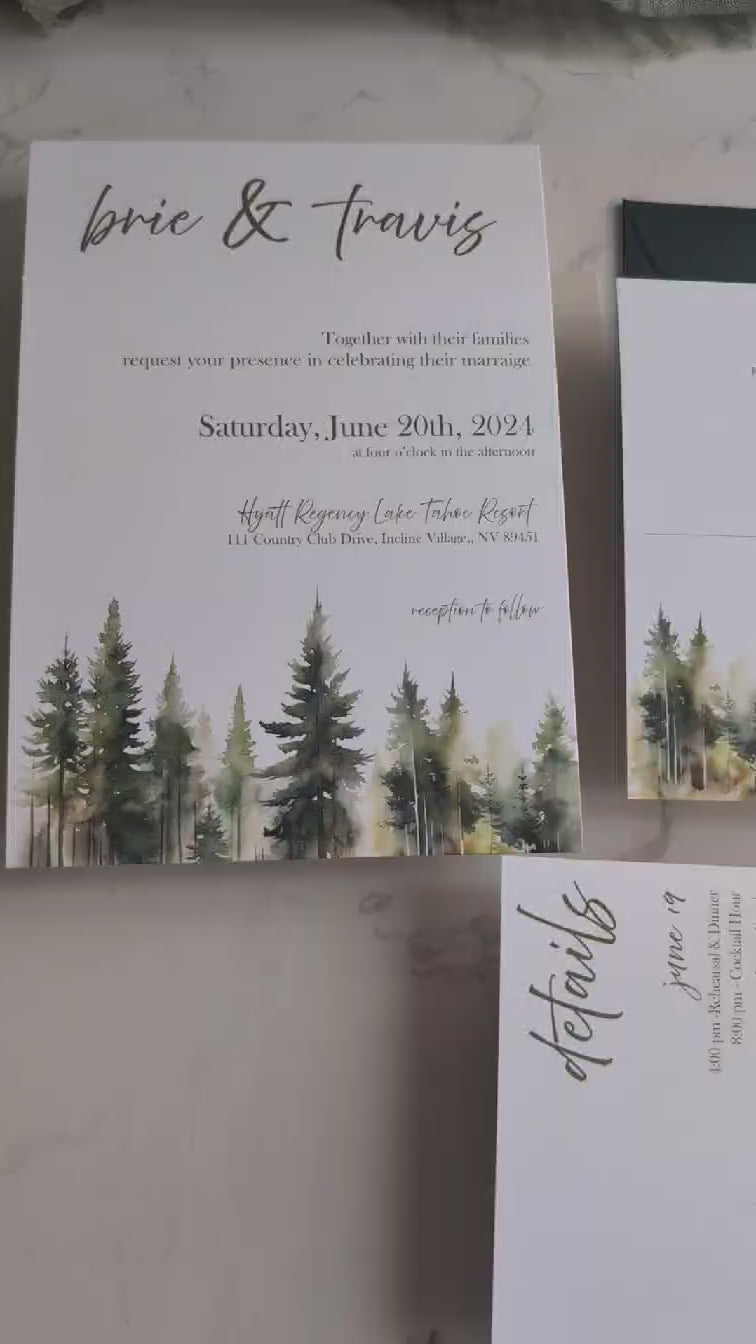 Enchanted Forest Wedding Invitation Suite