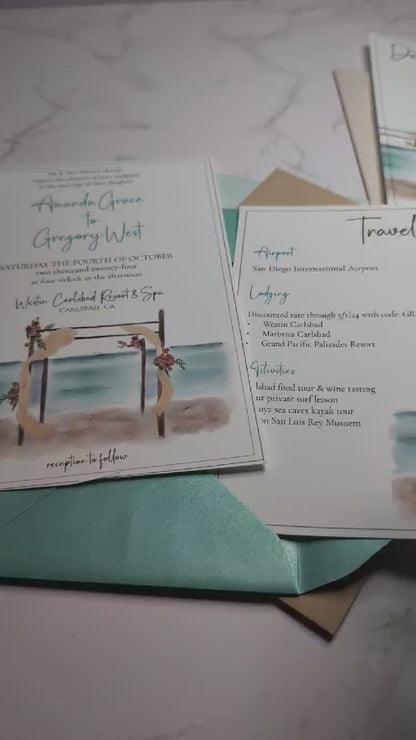 Beach Vibes Wedding Invitation Suite