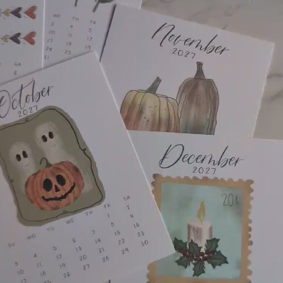 2027 Calendar | Desktop | Watercolor Design