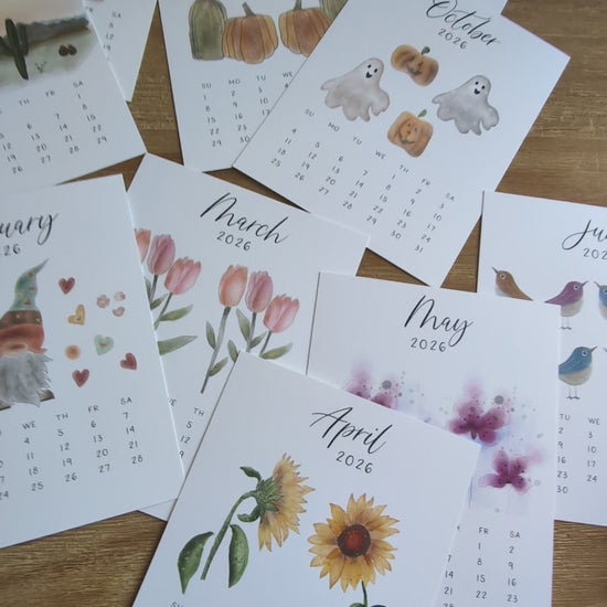 2026 Calendar | Desktop | Watercolor Design