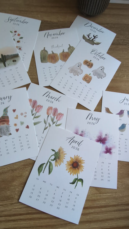 2026 Calendar | Desktop | Watercolor Design