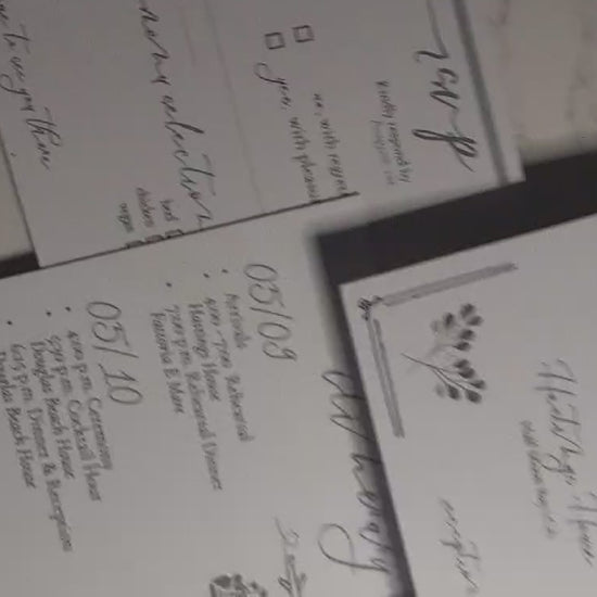 Seaside Botanical Wedding Invitation Suite