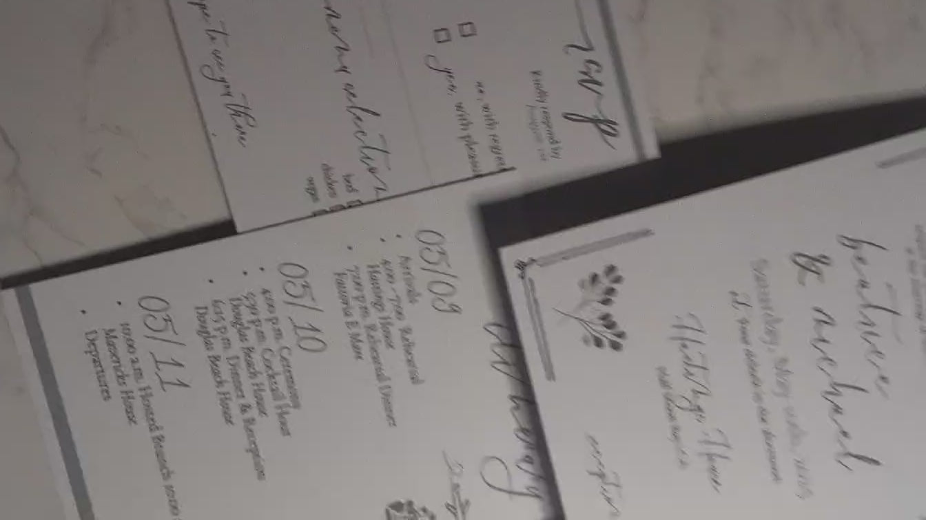 Seaside Botanical Wedding Invitation Suite