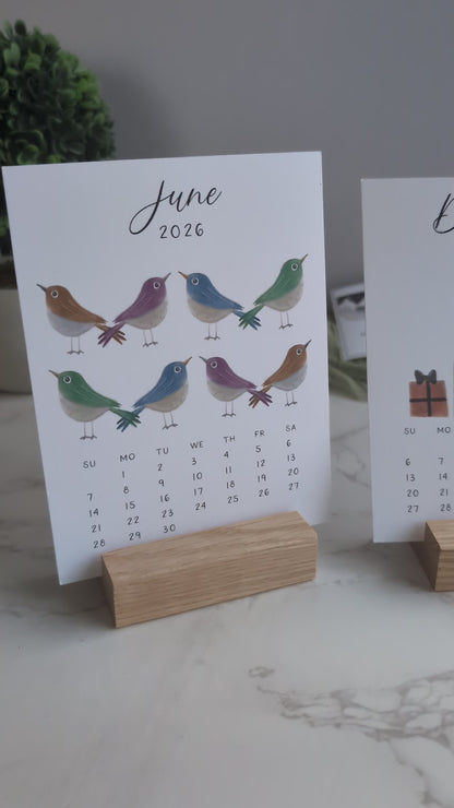 2026 Calendar | Jun-Dec | Desktop | Watercolor Design