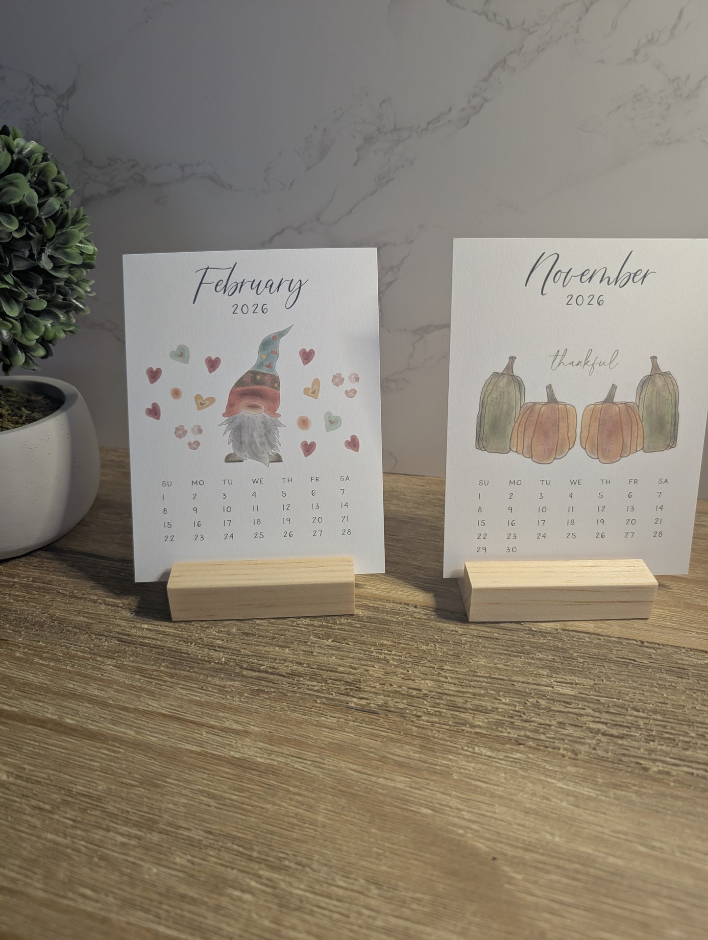 2026 Calendar | Desktop | Watercolor Design