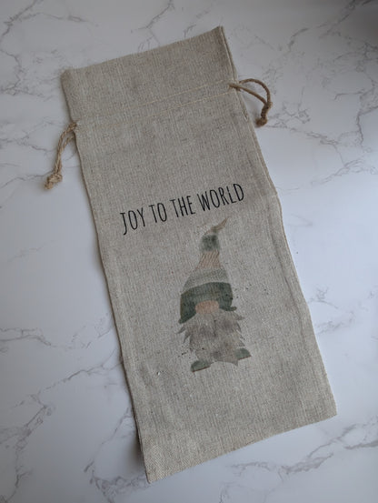 Wine Bag | Holiday Collection | Watercolor design | Linen