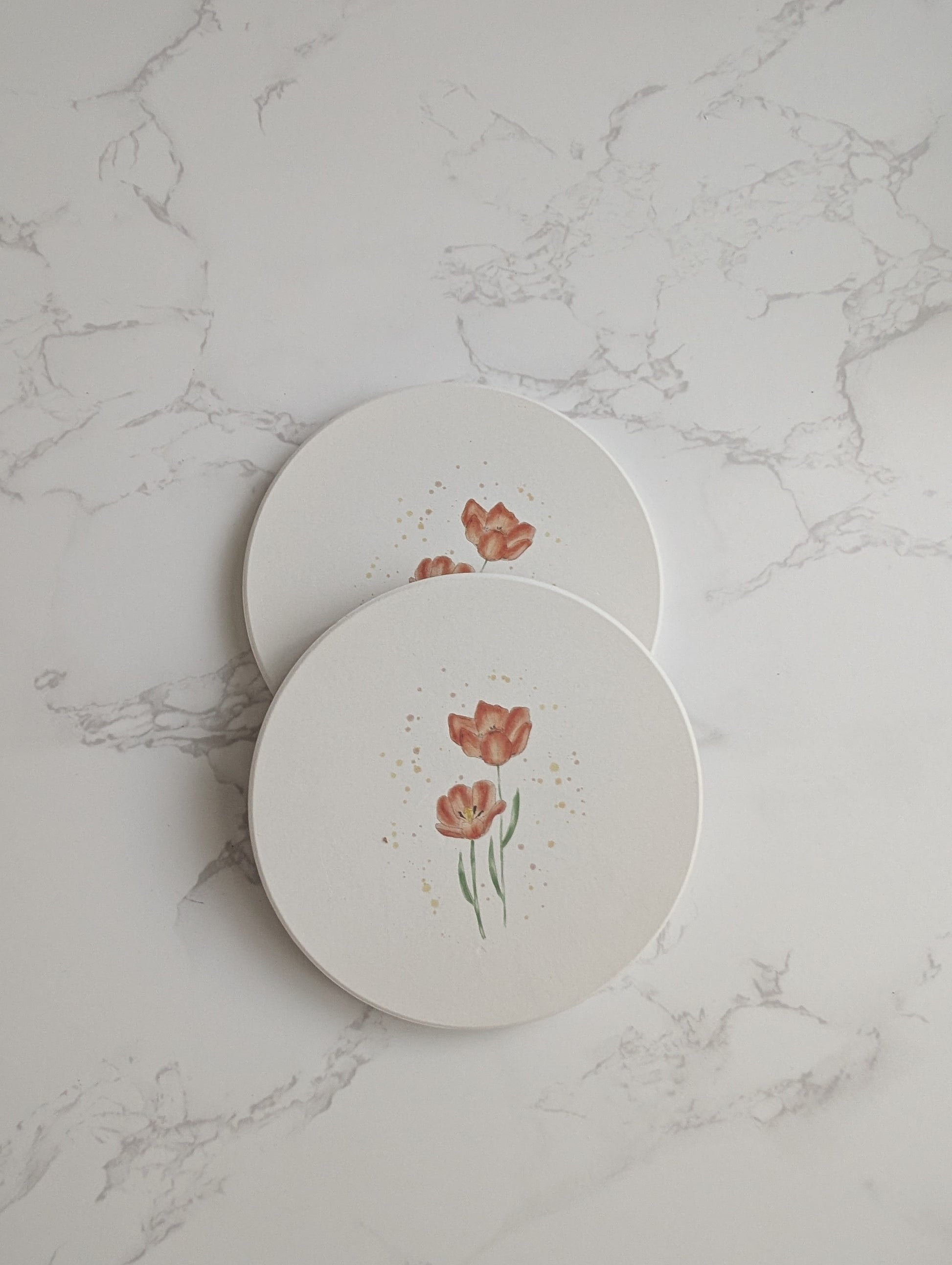 Coaster | Ceramic | Round | 2ct. | Watercolor