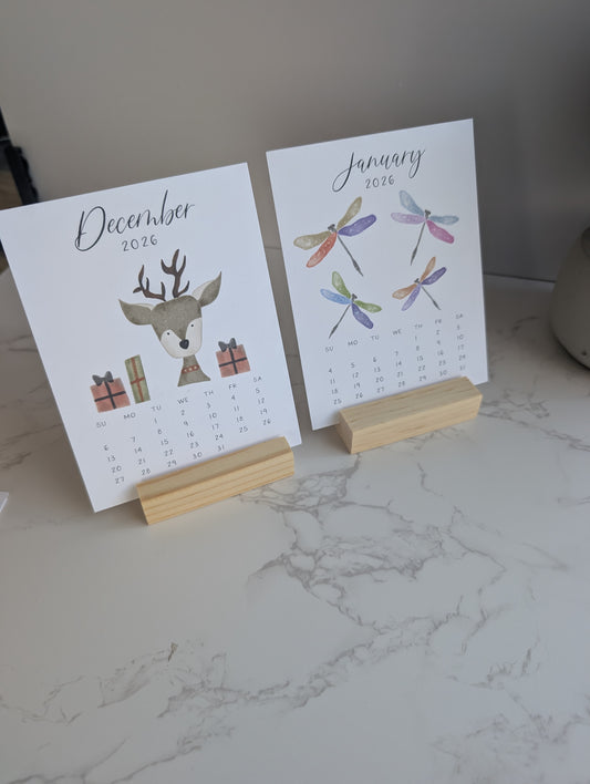 2026 Calendar | Desktop | Watercolor Design
