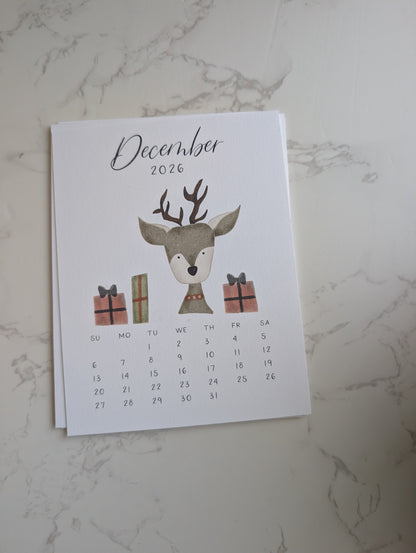 2026 Calendar | Jun-Dec | Desktop | Watercolor Design