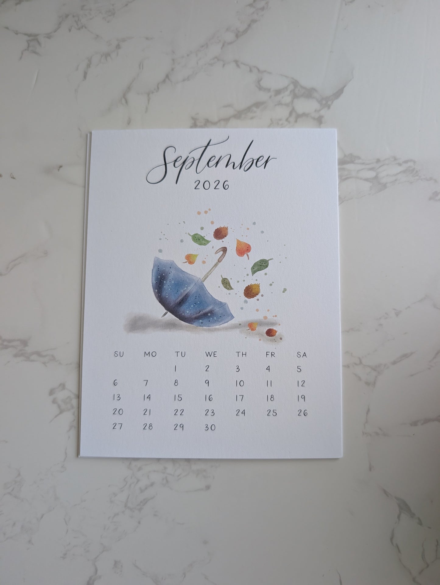 2026 Calendar | Jun-Dec | Desktop | Watercolor Design