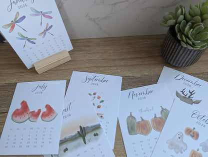 2026 Calendar | Desktop | Watercolor Design