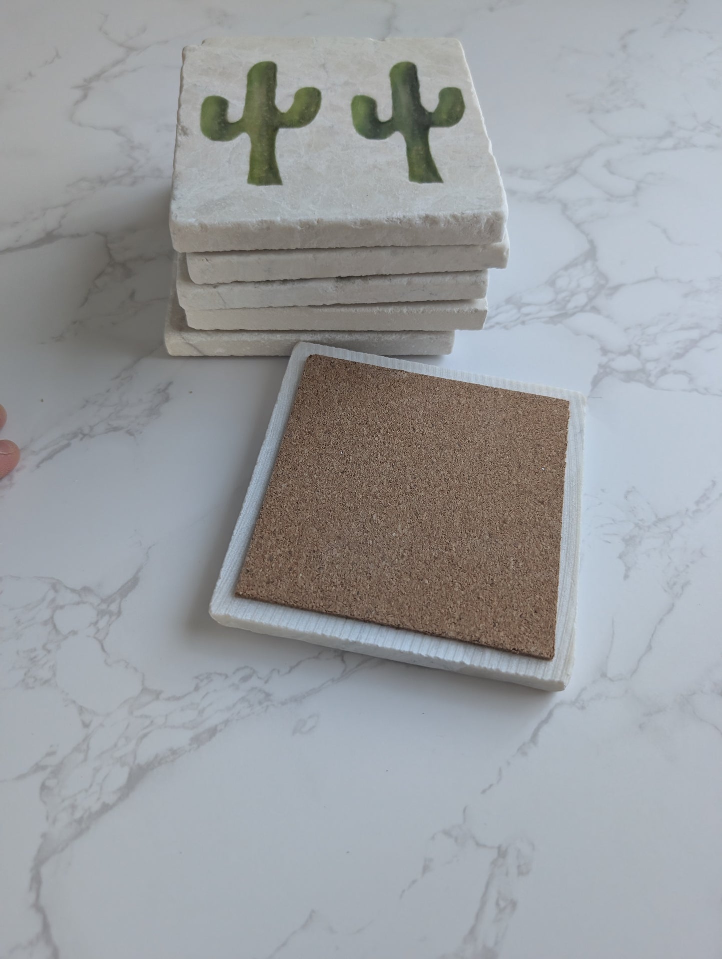 Trivet | Marble | Travertine | Square | 4 inch | One Qty