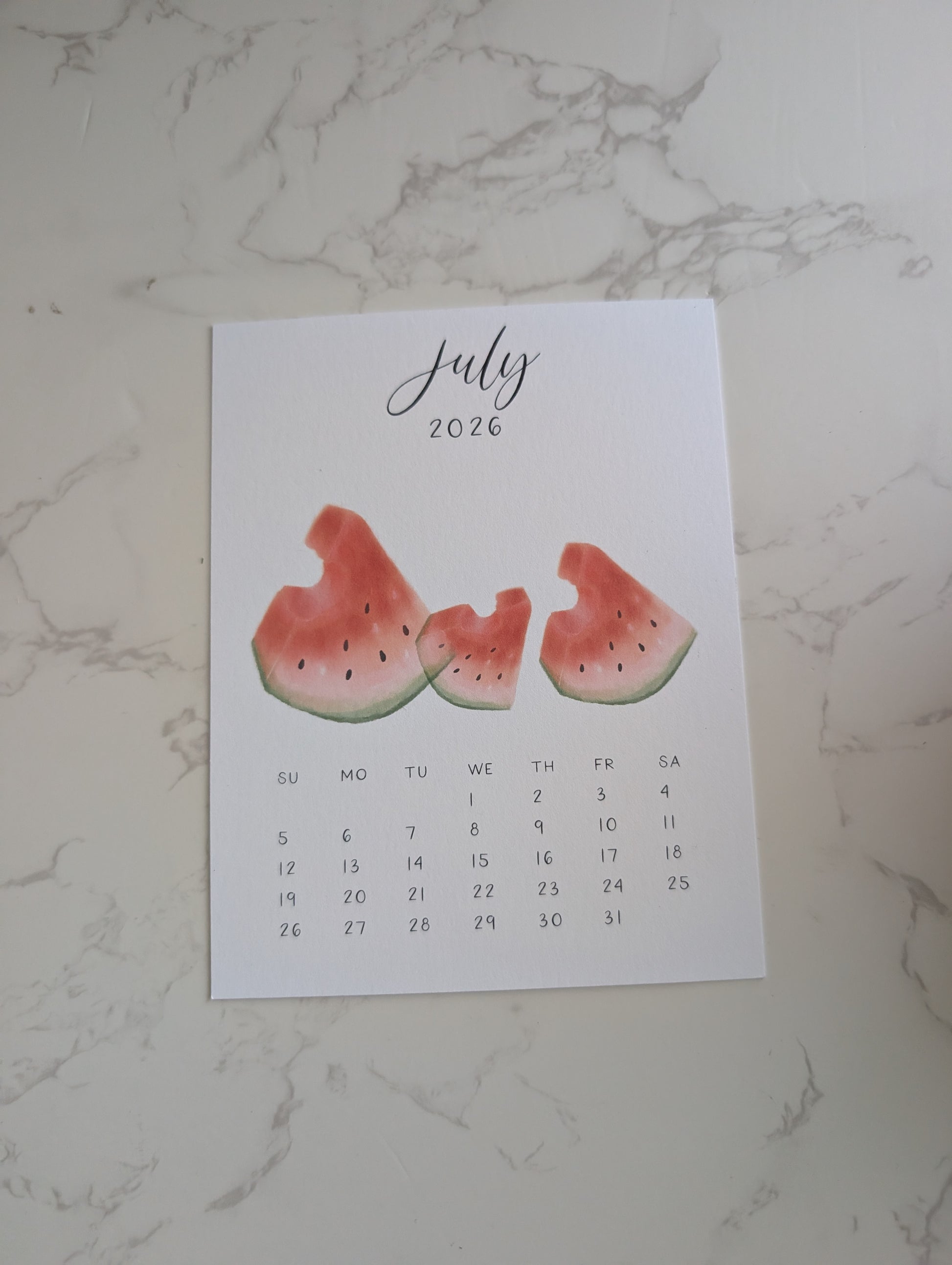 2026 Calendar | Jun-Dec | Desktop | Watercolor Design
