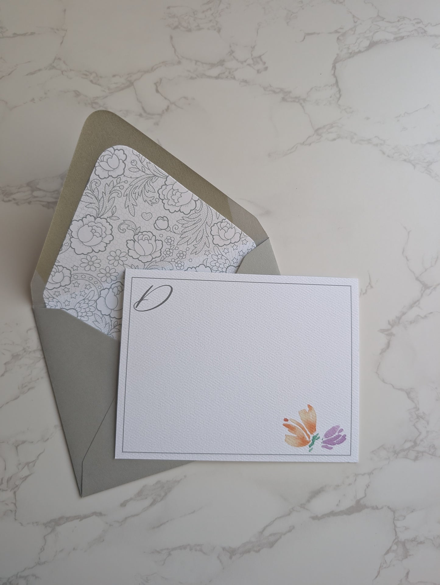 Monogram Card Lined Envelope Discontinued