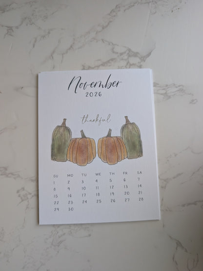 2026 Calendar | Jun-Dec | Desktop | Watercolor Design