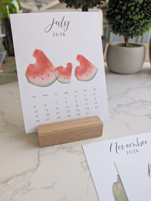 2026 Calendar | Jun-Dec | Desktop | Watercolor Design