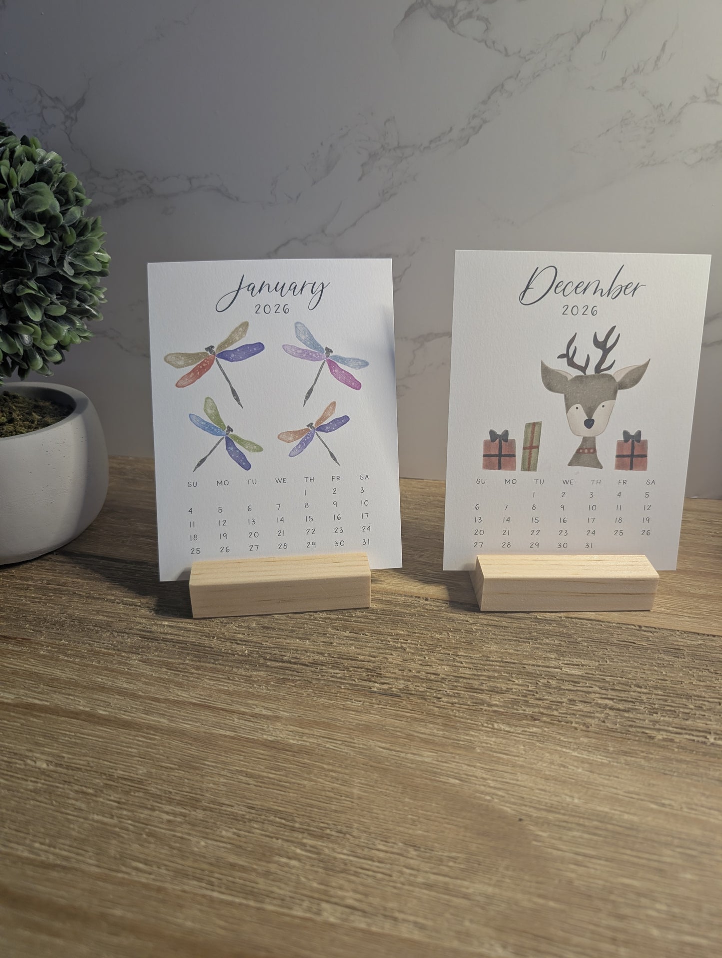 2026 Calendar | Desktop | Watercolor Design