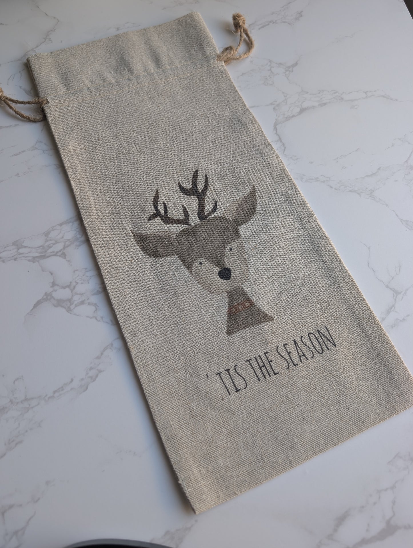 Wine Bag | Holiday Collection | Watercolor design | Linen