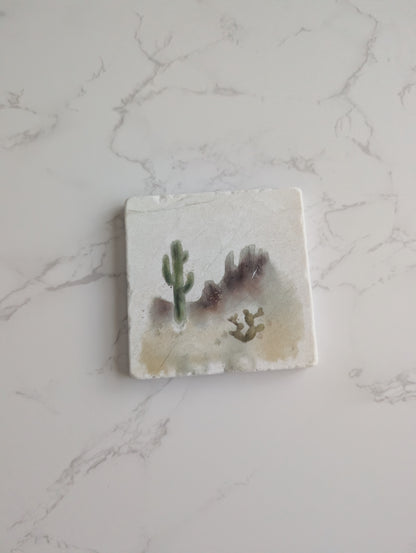 Trivet | Marble | Travertine | Square | 4 inch | One Qty