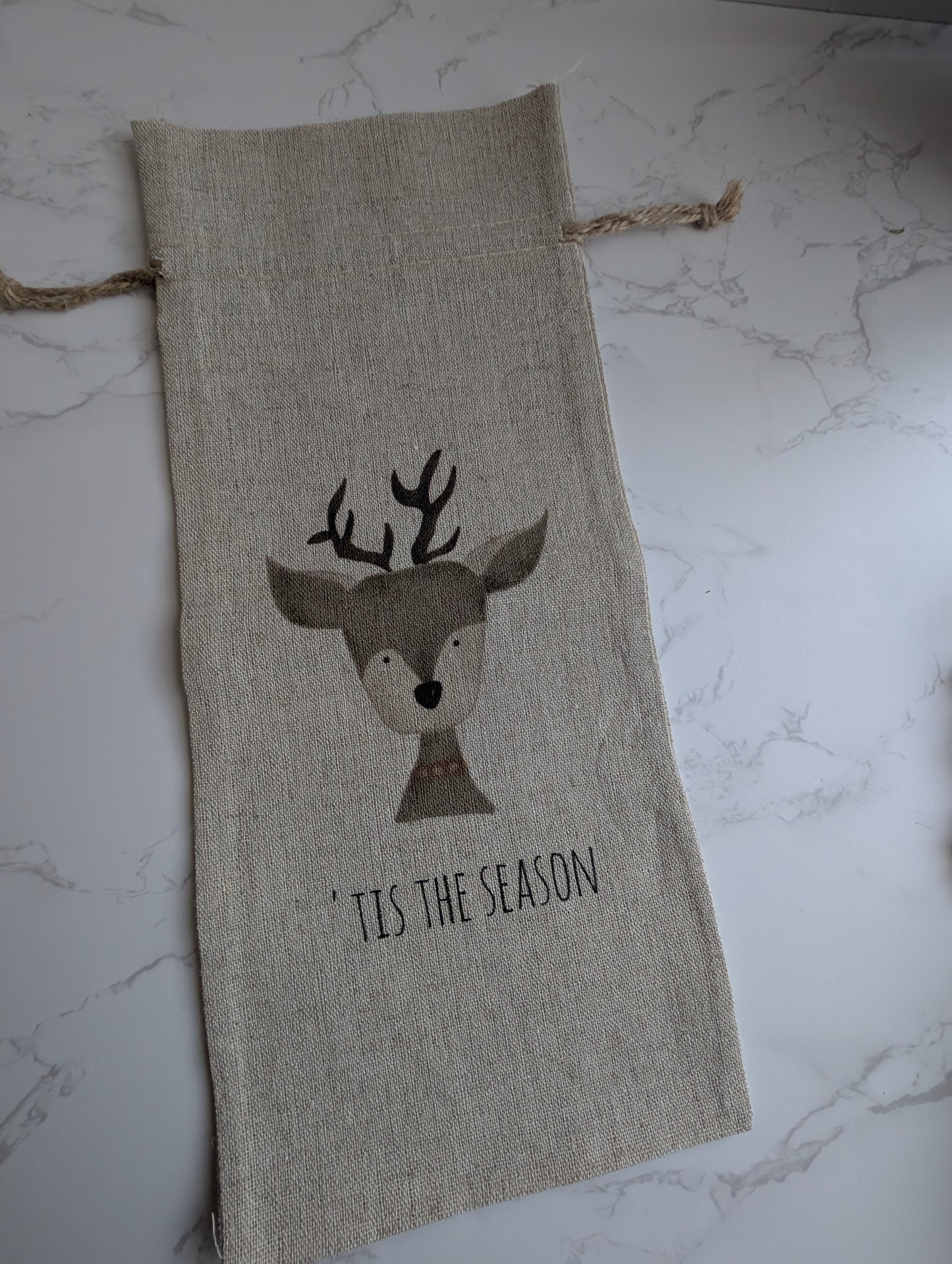 Wine Bag | Holiday Collection | Watercolor design | Linen