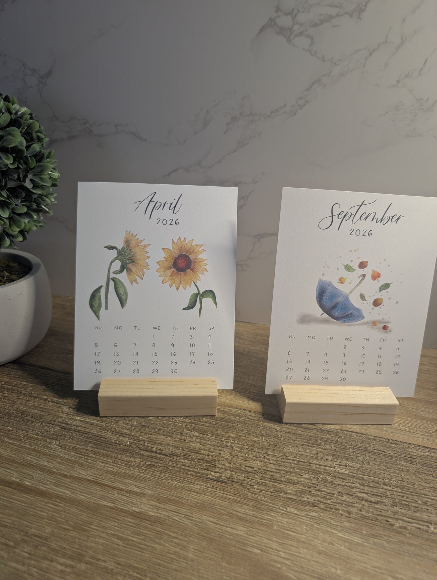 2026 Calendar | Desktop | Watercolor Design