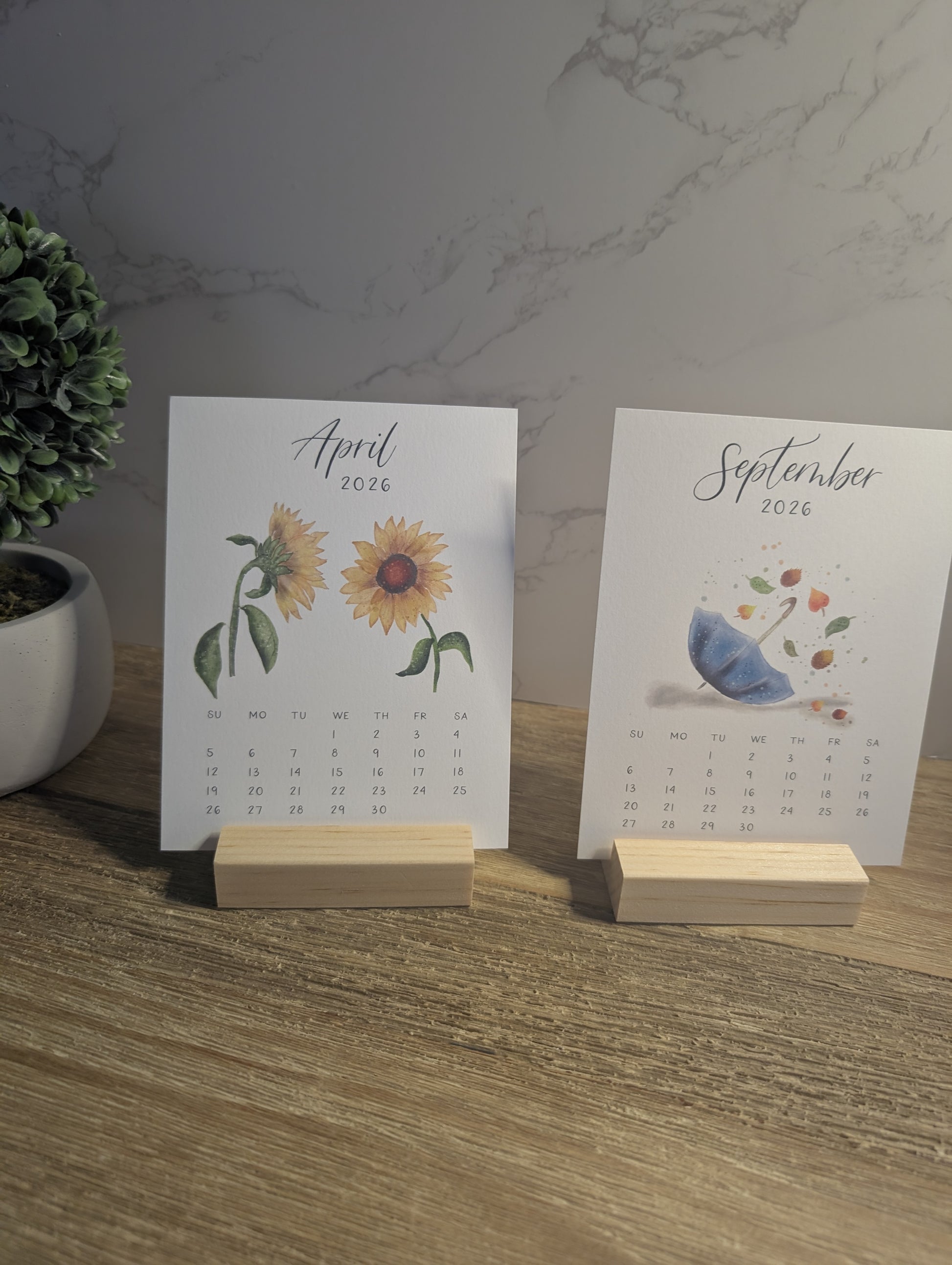 2026 Calendar | Desktop | Watercolor Design