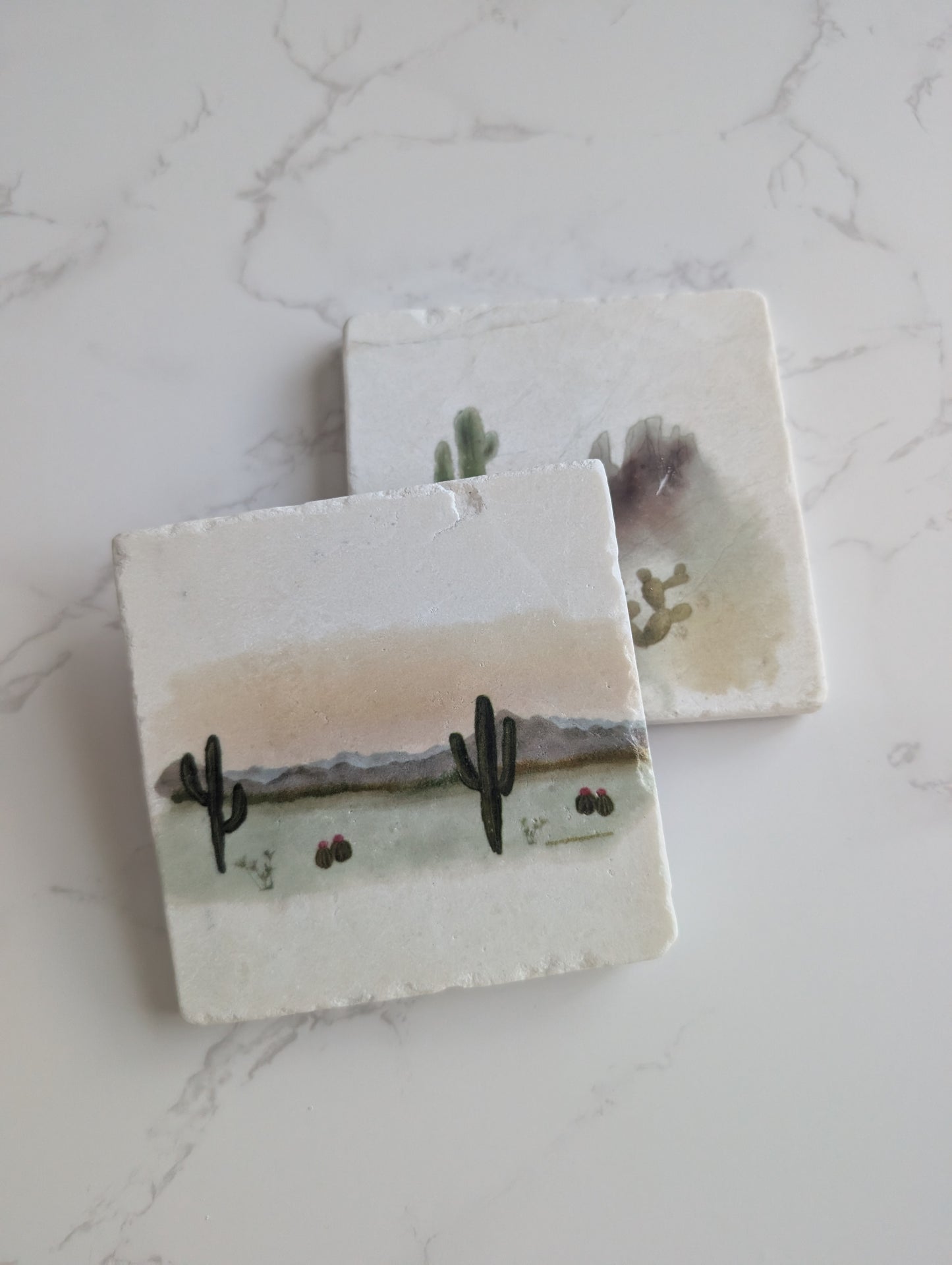 Trivet | Marble | Travertine | Square | 4 inch | One Qty