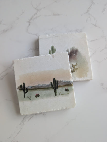Trivet | Marble | Travertine | Square | 4 inch | One Qty
