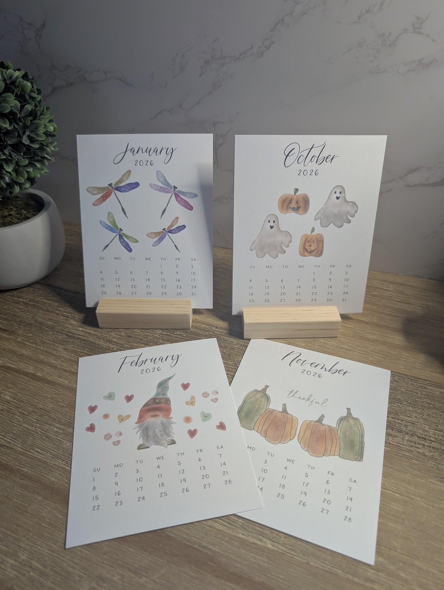 2026 Calendar | Desktop | Watercolor Design