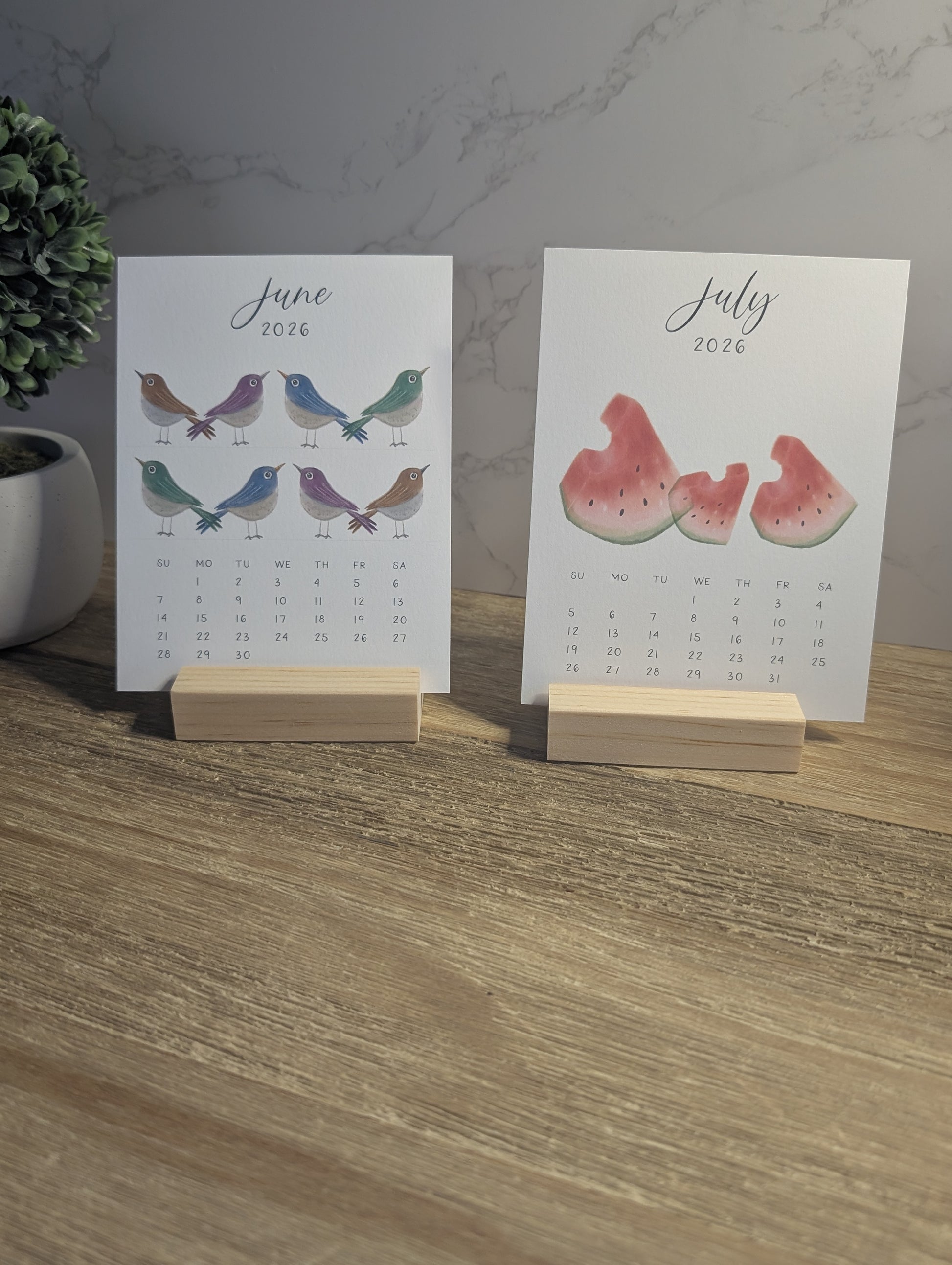 2026 Calendar | Desktop | Watercolor Design