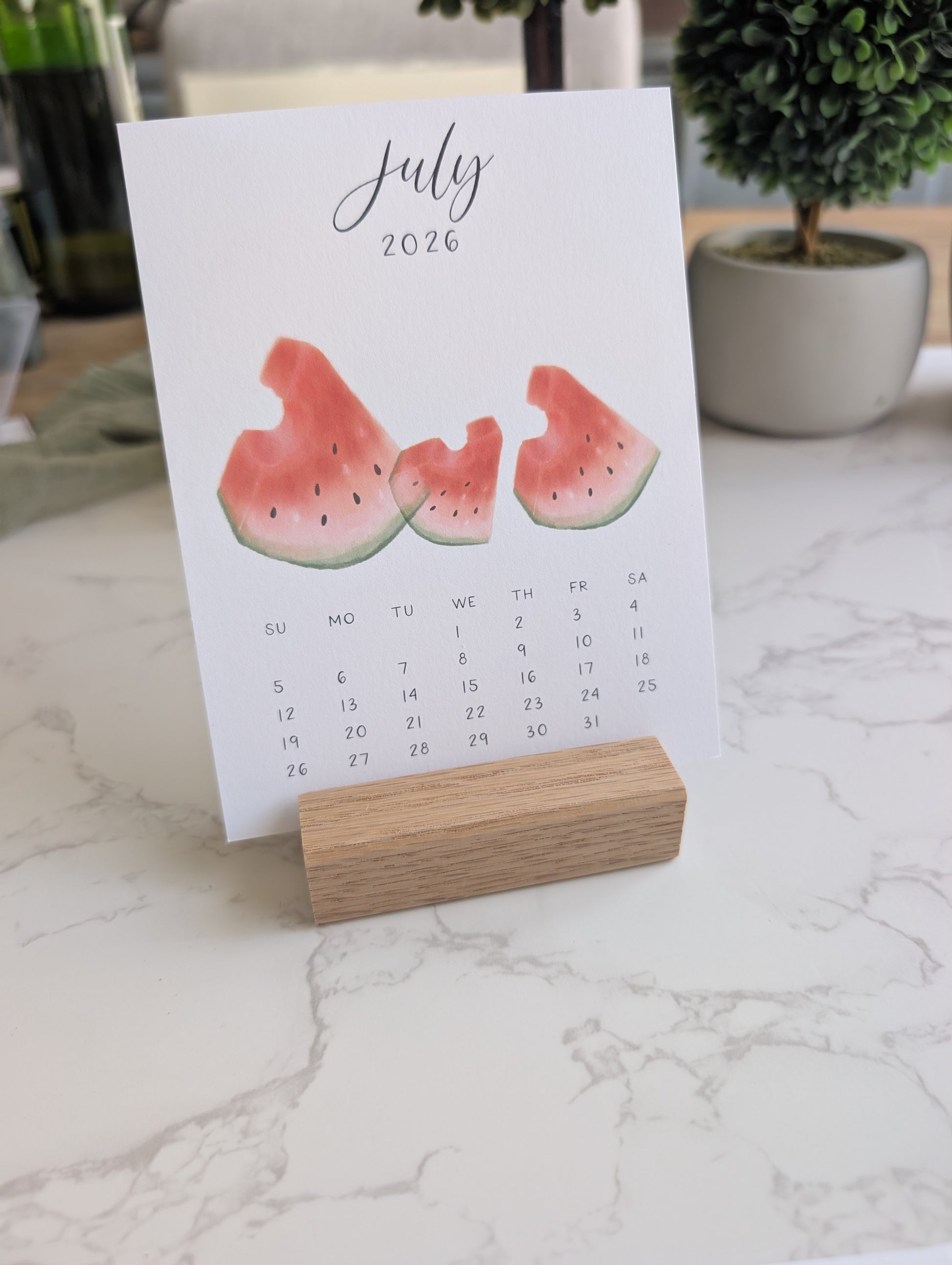 2026 Calendar | Jun-Dec | Desktop | Watercolor Design